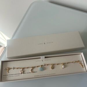Luna Norte gold Crystal stones dainty Charm bracelet